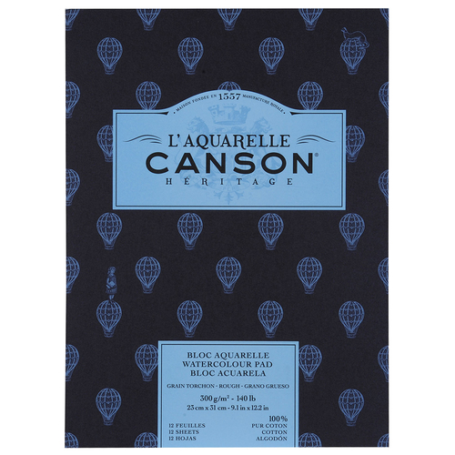 ヘリテージ水彩紙 パッド【荒目】23ｘ31cm